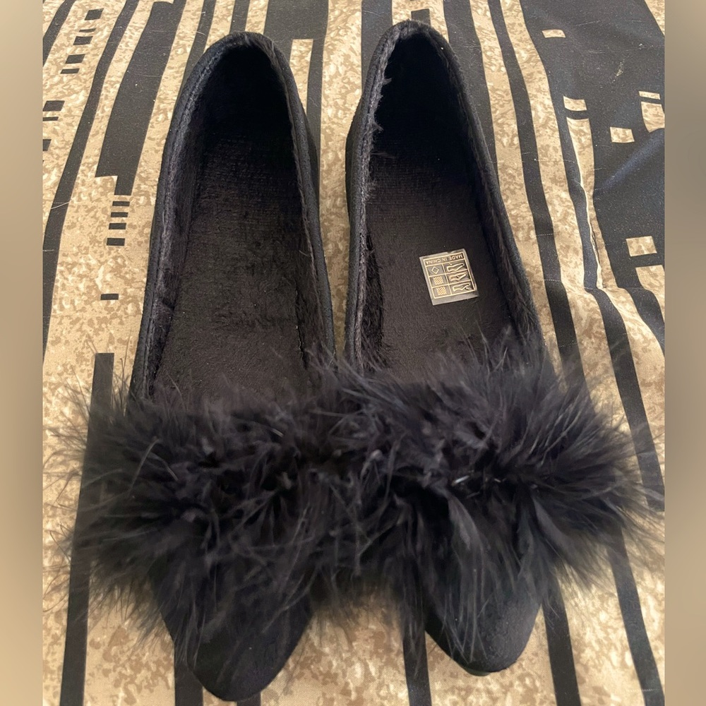 Furry Flat Shoes